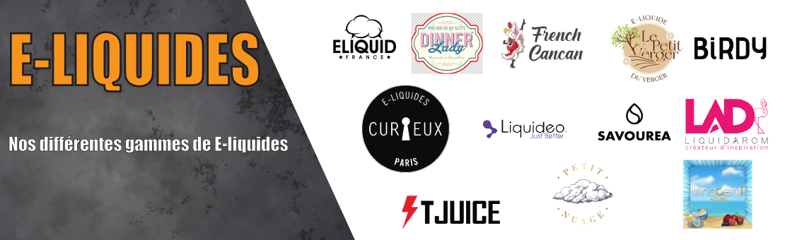 Toutes nos marques de E-liquides